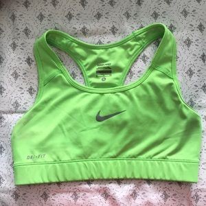Nike lime green sports bra